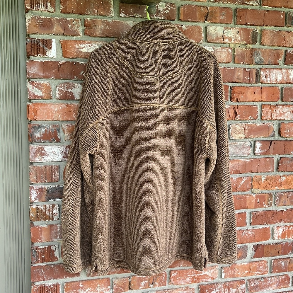 True Grit Brown "OAK HALL" Zip Up Fleece Sweater Size XL - Picture 6 of 7